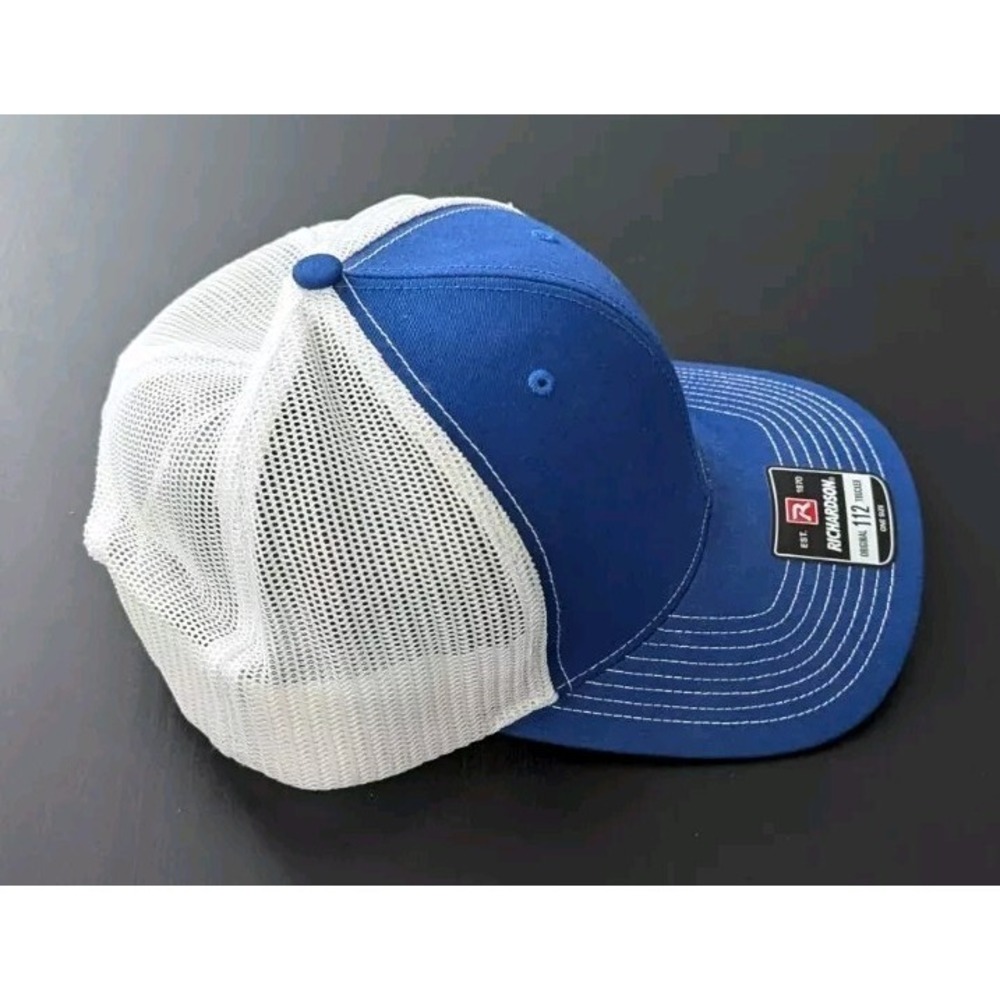 Richardson 112 Mesh Adjustable Snapback Trucker Hat Blue White - Picture 4 of 7